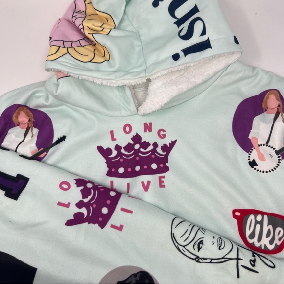 Taylor Swift Light Blue Hoodie Sweater Sherpa Lined No size Tag - Picture 5 of 11